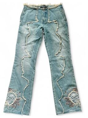 *RARE Jaded London | Crimson Rose Embroidered Jeans